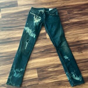 Distressed Blue Jeans